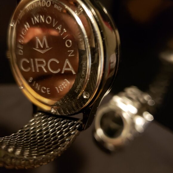 Movado Circa Chronograph with Tachymeter Black Stainless Steel Mesh Band - Picture 4 of 5